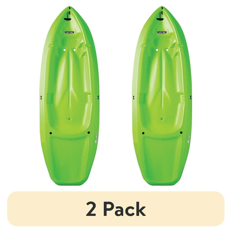 2 pack) Lifetime Wave Youth 6 ft Sit-On-Top Kayak with Paddle