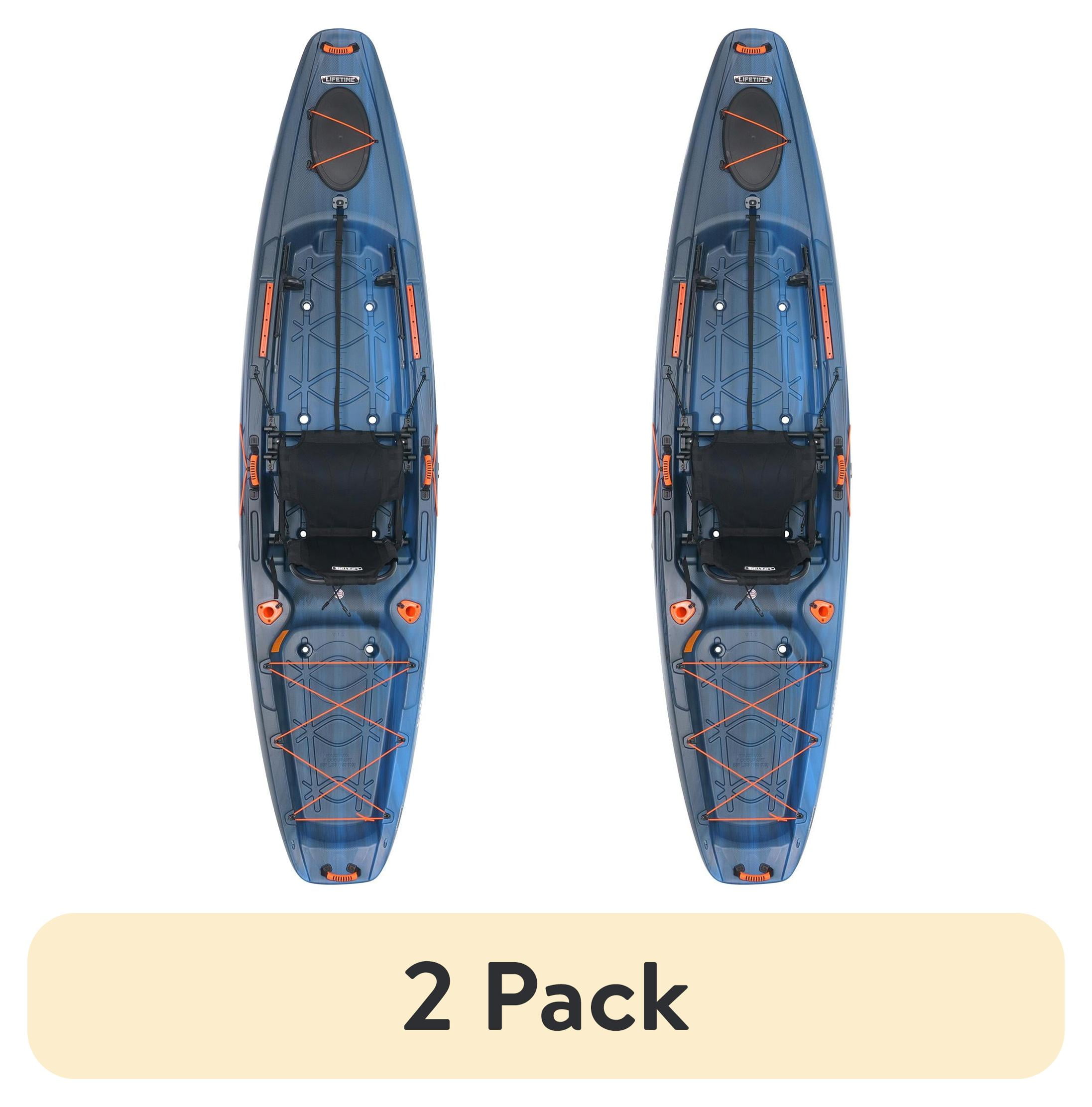 (2 pack) Lifetime Yukon Angler 11.5 ft Sit-On-Top Comfort Fishing Kayak, Azure Fusion (91343)