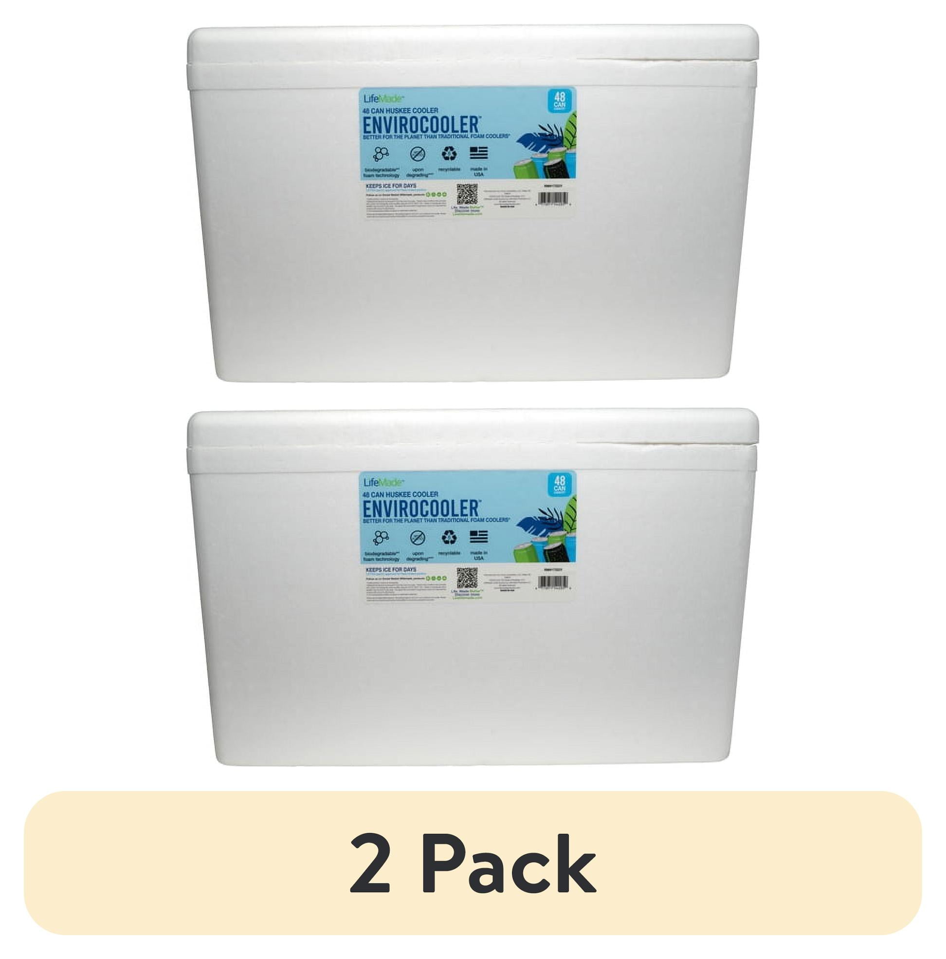 2 pack) Lifoam Large Styrofoam Cooler, 45 Quart Foam Cooler, 48