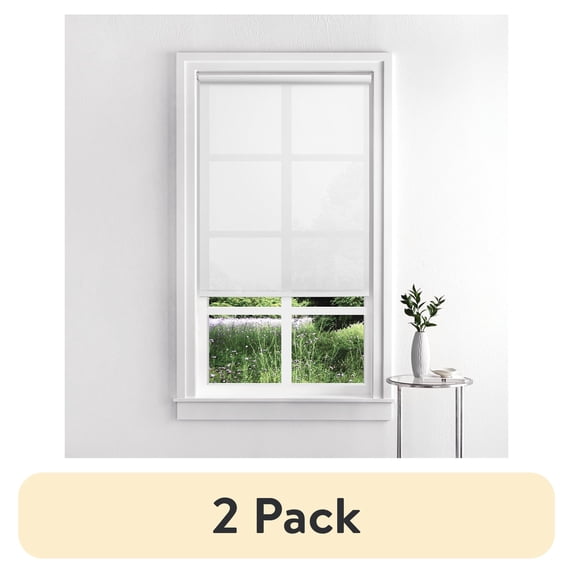 (2 pack) Light Filtering Tear-to-Fit Roller Shade 37 1/4" x 72" White with Bracket