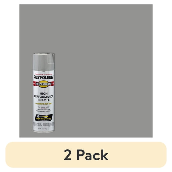 (12 pack) 6 Pack, Light Machine Gray, Rust-Oleum Professional High Performance Gloss Enamel Spray Paint-7581838, 15 oz