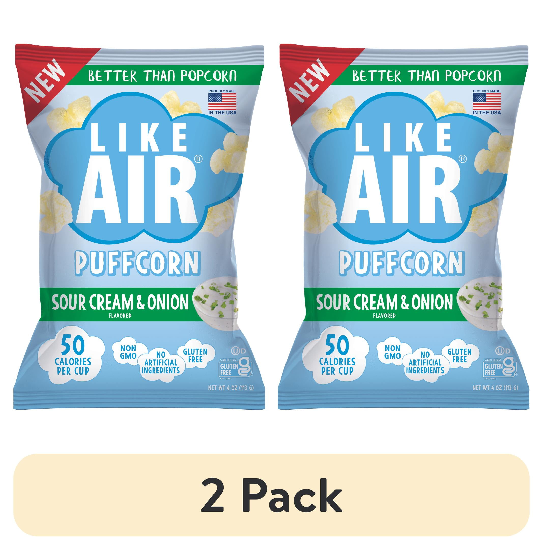 (2 pack) Like Air Puffcorn Sour Cream & Onion Flavor 4oz Bag