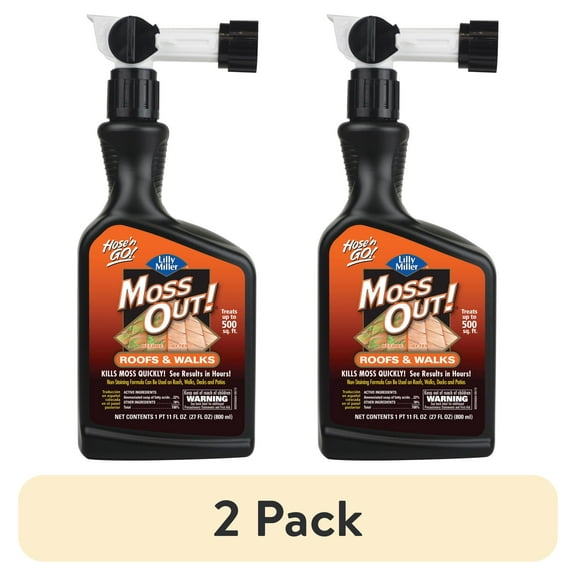 (2 pack) Lilly Miller Moss Out! RTS Liquid for Roofs and Walks Moss Killer, Herbicide, 27 fl. oz. 1 pack