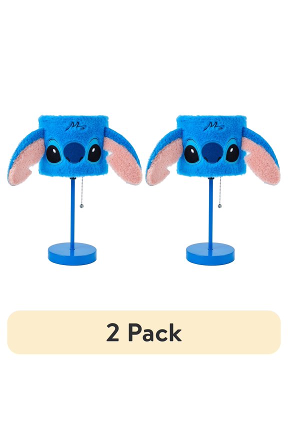 (2 pack) Lilo & Stitch 15" Power Outlet Table Lamp with Blue Shade