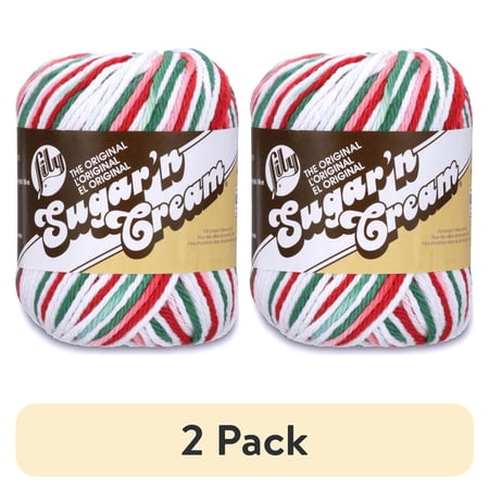 (2 pack) Lily Sugar'n Cream Yarn, 2 Oz, Mistletoe