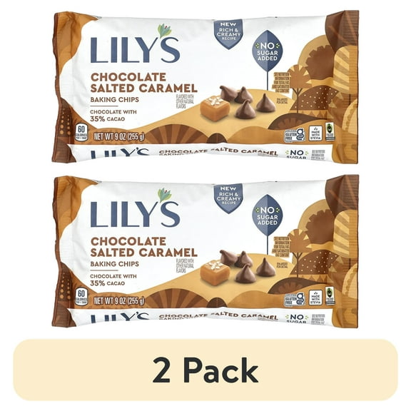 (2 pack) Lily's - Milk Chocolate Baking Chips Salted Caramel - 9 oz.