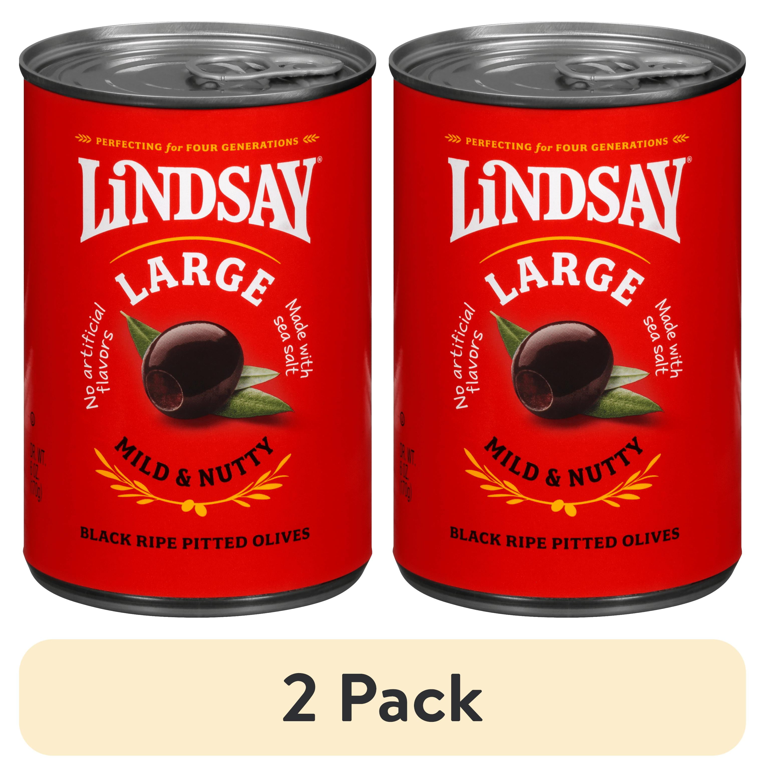 (2 pack) Lindsay Large Pitted Black Ripe Olives, 6 oz