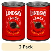 (2 pack) Lindsay Large Pitted Black Ripe Olives, 6 oz