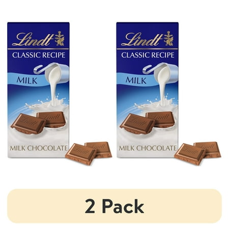 (2 pack) Lindt Classic Recipe Milk Chocolate Candy Bar, 4.4 oz, Bar