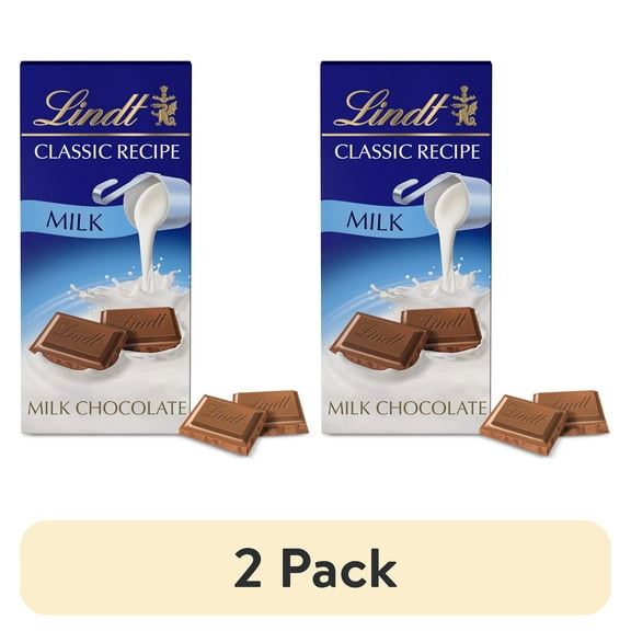 (2 pack) Lindt Classic Recipe Milk Chocolate Candy Bar, 4.4 oz, Bar