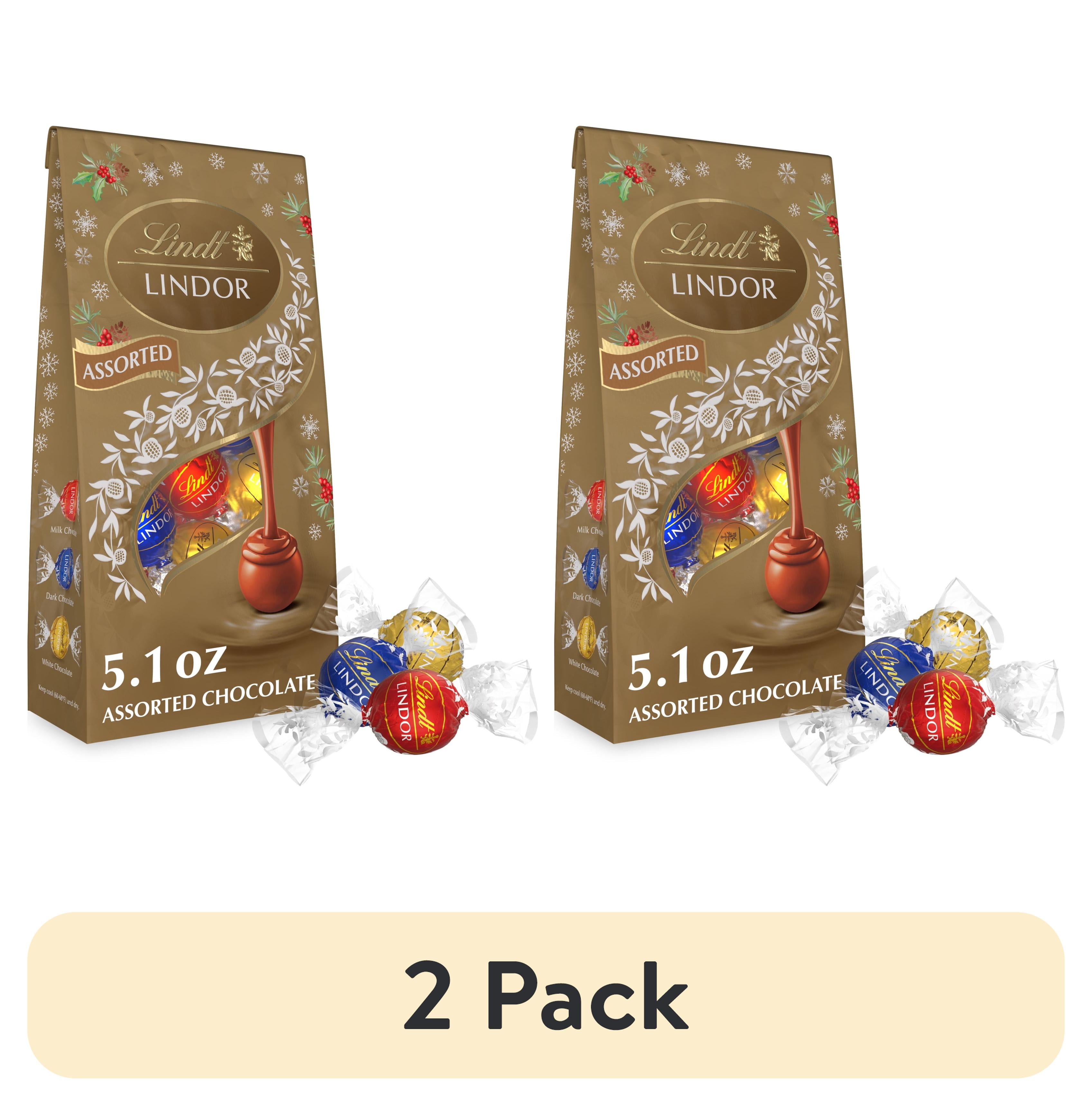 (2 pack) Lindt LINDOR Assorted Chocolate Christmas Candy Truffles, 5.1 oz. Bag