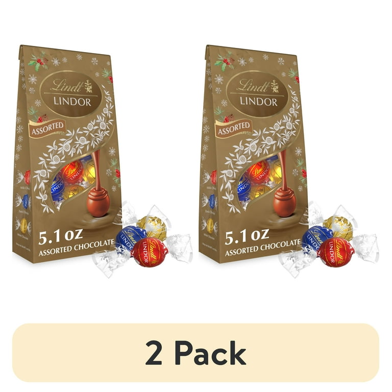 LINDORES　2本セット 2 pack) Lindt LINDOR Assorted Chocolate Christmas Candy Truffles