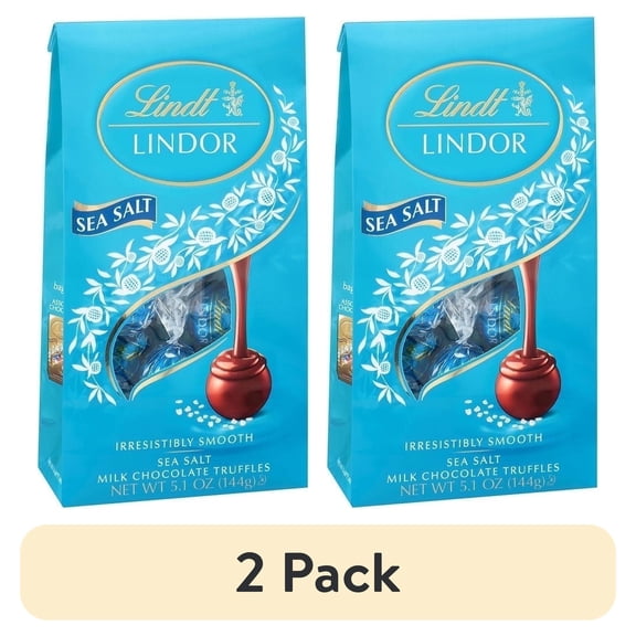 (2 pack) Lindt Lindor Sea Salt Truffles Bag 5.1oz