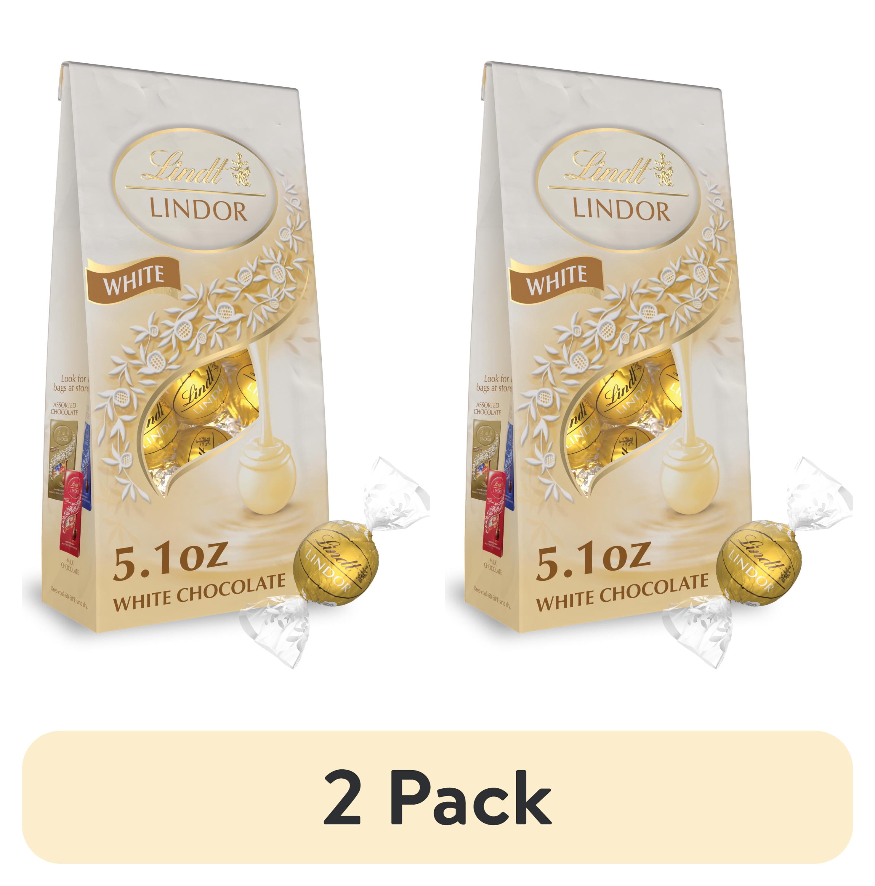 (2 pack) Lindt Lindor White Chocolate Candy Truffles, 5.1 oz. Bag
