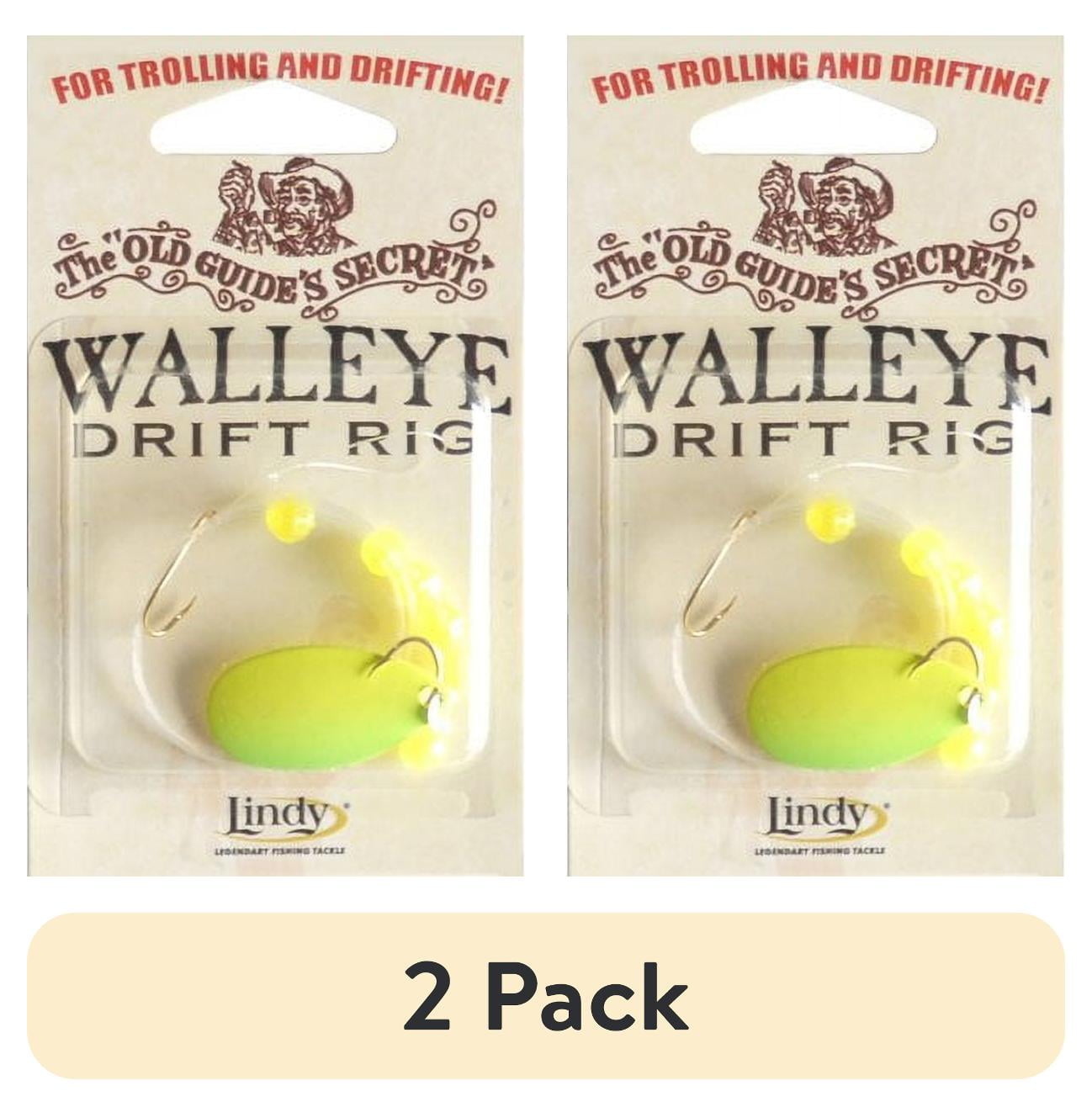 (2 pack) Lindy Old Guides Secret Drift Rig Fishing Lure Rig Chartreuse Lime 36 in.