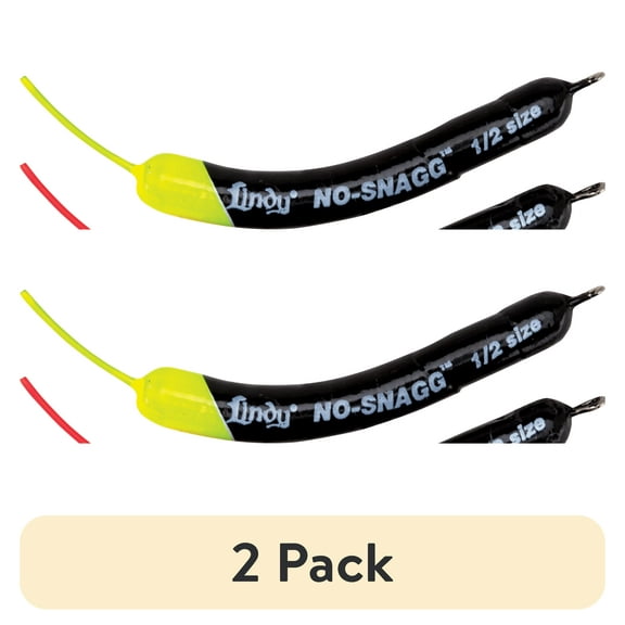 (2 pack) Lindy Snagg Slip Sinker Fishing Lure Terminal Black 1/2 oz.