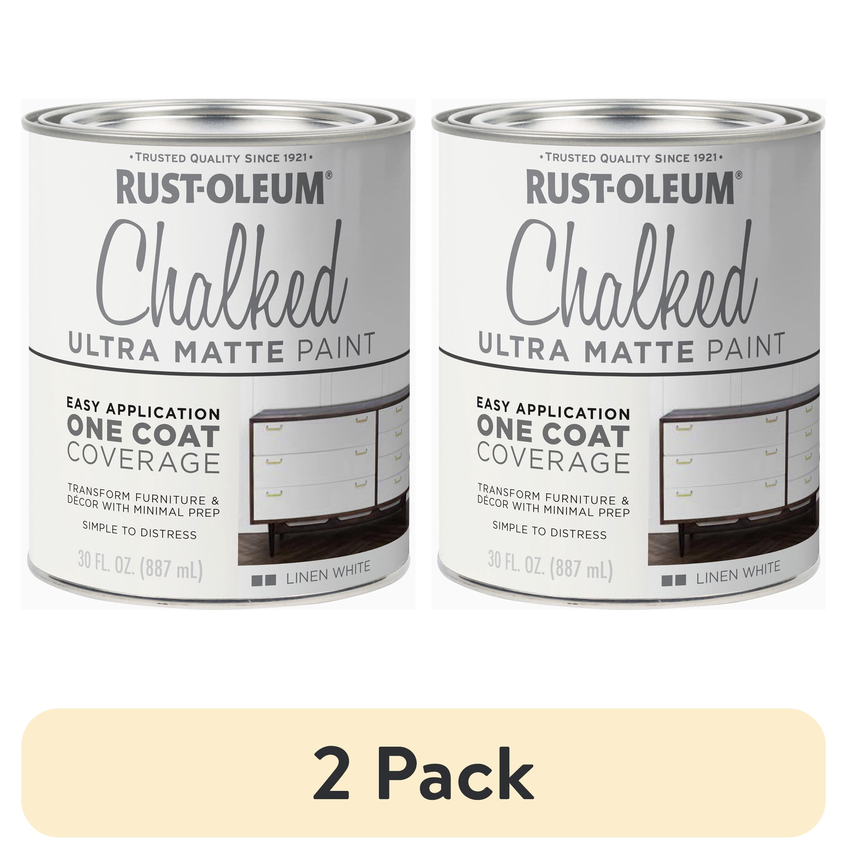 (2 pack) Linen White, Rust-Oleum Chalked Ultra Matte Paint, Quart