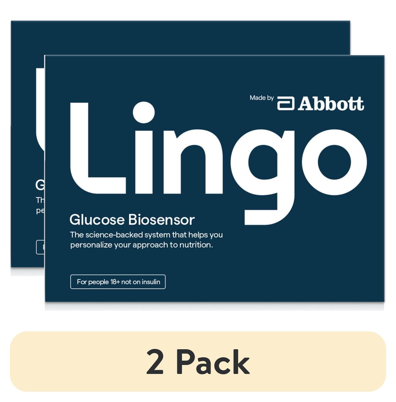 (2 pack) Lingo Continuous Glucose Monitor (CGM) & App. Made by Abbott. Know the Impact of What You Eat. 1 Lingo Biosensor Lasts Up To