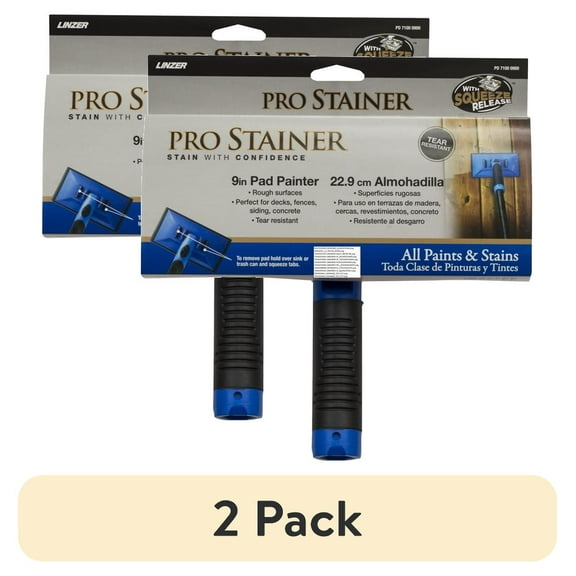 (2 pack) Linzer PRO STAINER 9" Stain Pad for All Stains on Rough Outdoor Surfaces