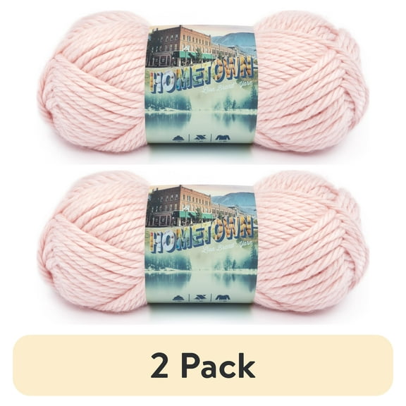 (2 pack) Lion Brand Yarn Hometown Providence Pink 135-101A Super Bulky Acrylic Yarn