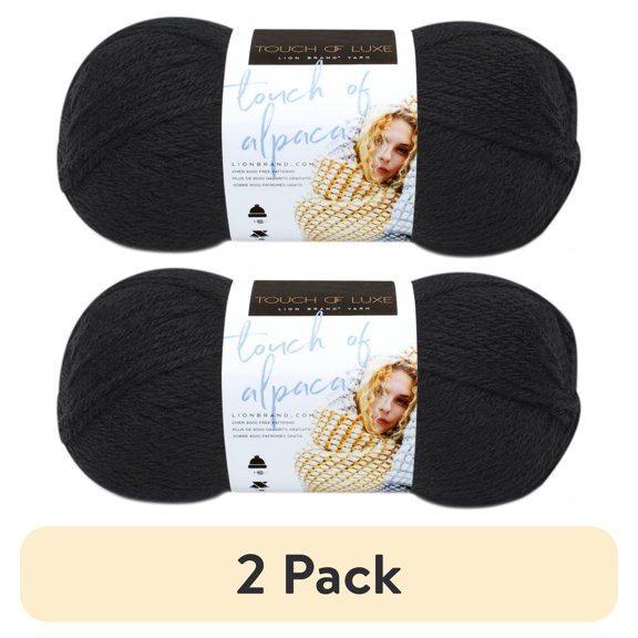 (2 pack) Lion Brand Touch Of Alpaca Yarn-Black