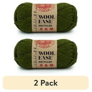 (2 pack) Lion Brand Wool-Ease Recycled Olive 632-172T Medium Yarn