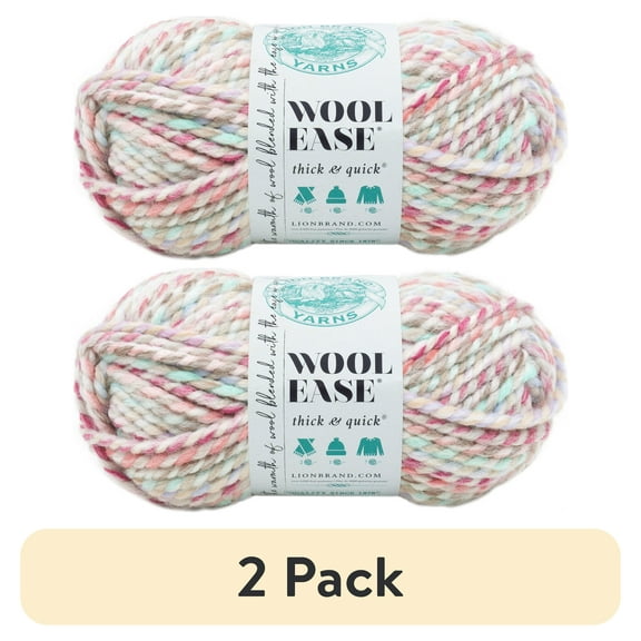 (2 pack) Lion Brand Yarn Wool Ease T&Q Carousel 640-619D Super Bulky Acrylic Wool 87 Yards 5 oz Yarn