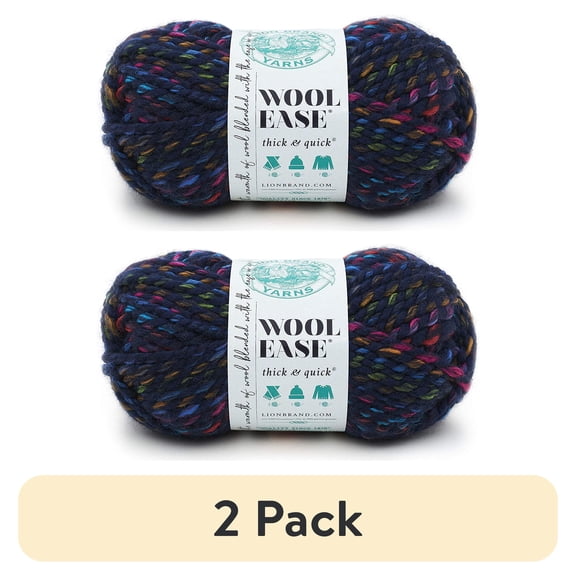 (2 pack) Lion Brand Wool-Ease Thick & Quick Yarn-City Lights Stripes
