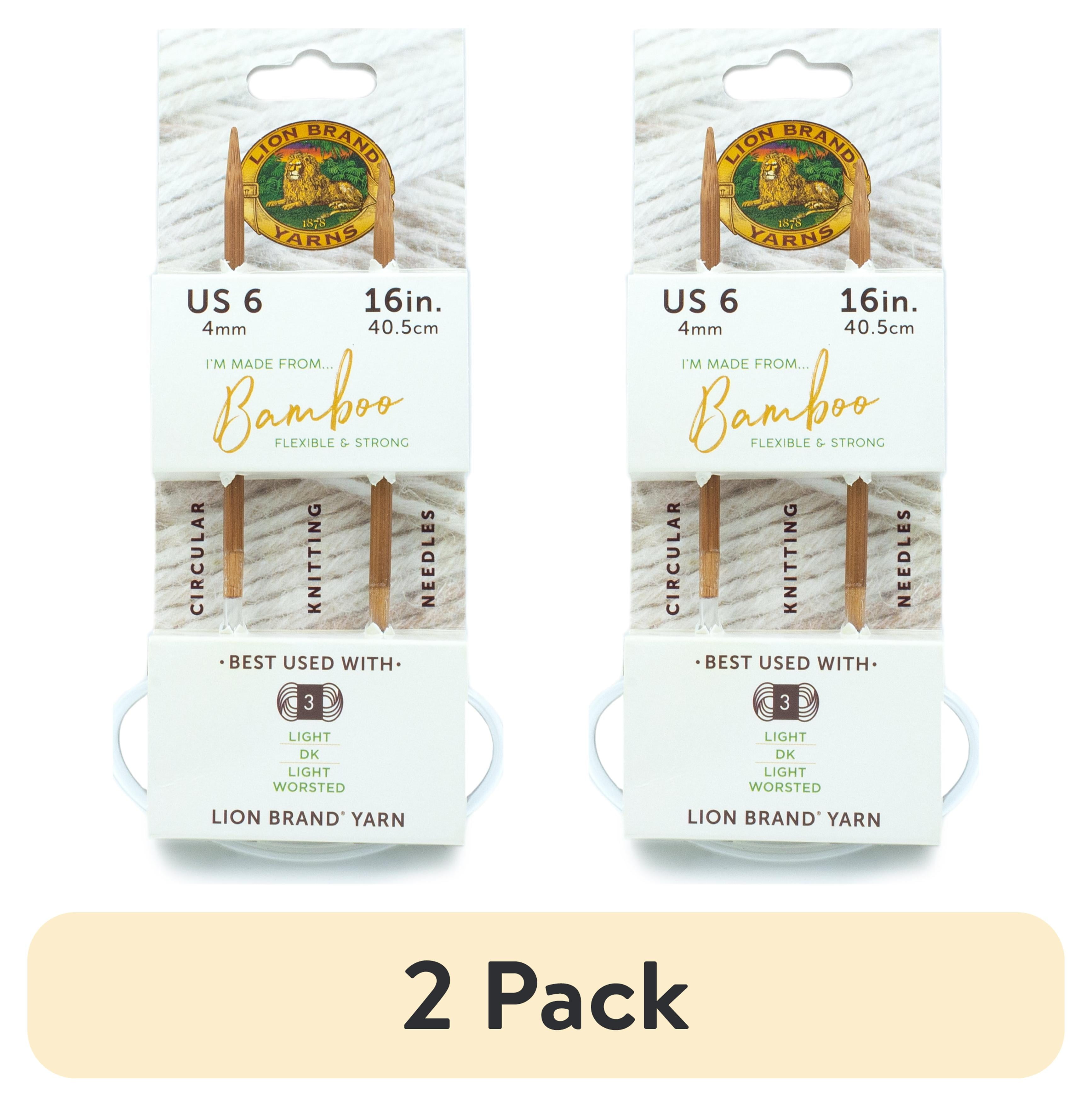 (2 pack) Lion Brand Yarn Bamboo Circular Knitting Needle 16" Size 6 1 Set