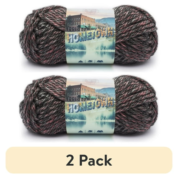 (2 pack) Lion Brand Yarn Hometown Salem Creek 135-222 Super Bulky Acrylic Yarn