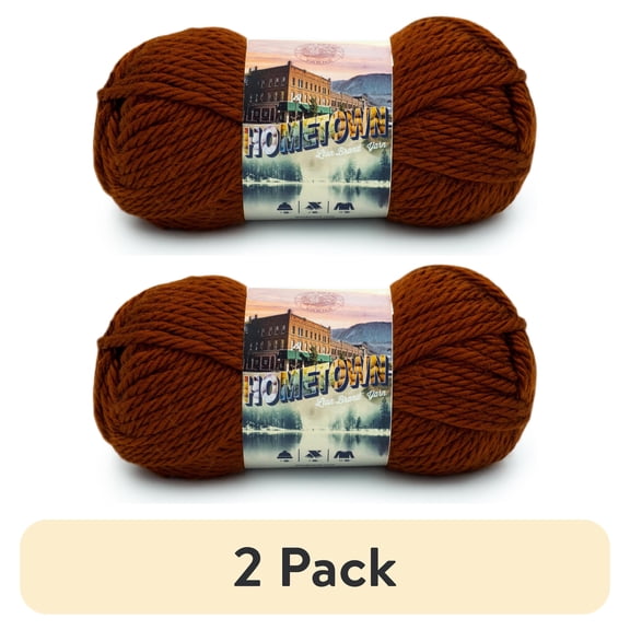 (2 pack) (2 pack) Lion Brand Yarn Hometown Stowe Sugar Maple 135-135P Super Bulky Acrylic Yarn