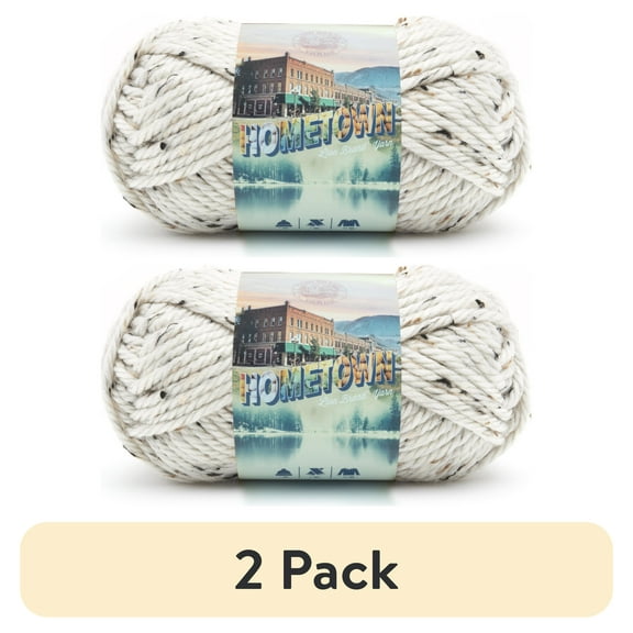 (2 pack) Lion Brand Yarn Hometown Aspen Tweed 135-302 Super Bulky Acrylic Yarn