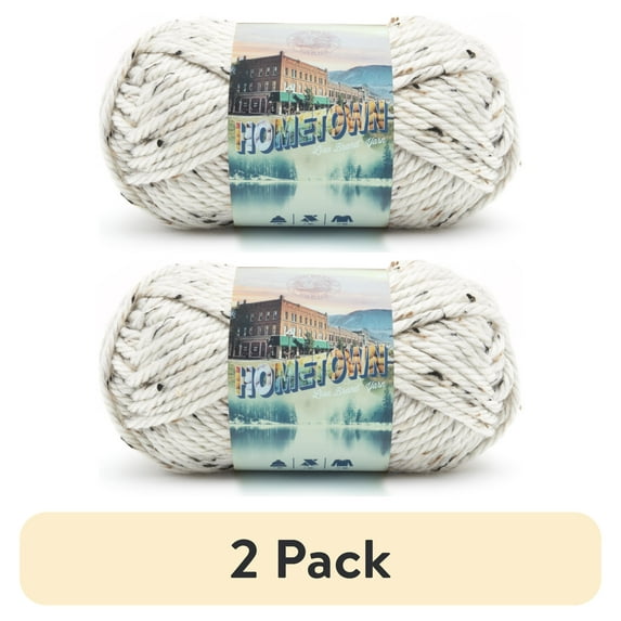 (2 pack) Lion Brand Yarn Hometown Aspen Tweed 135-302 Super Bulky Acrylic Yarn