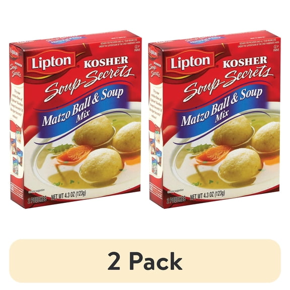 (2 pack) Lipton Kosher Soup Secrets Matzo Ball Soup Mix, 4.3oz