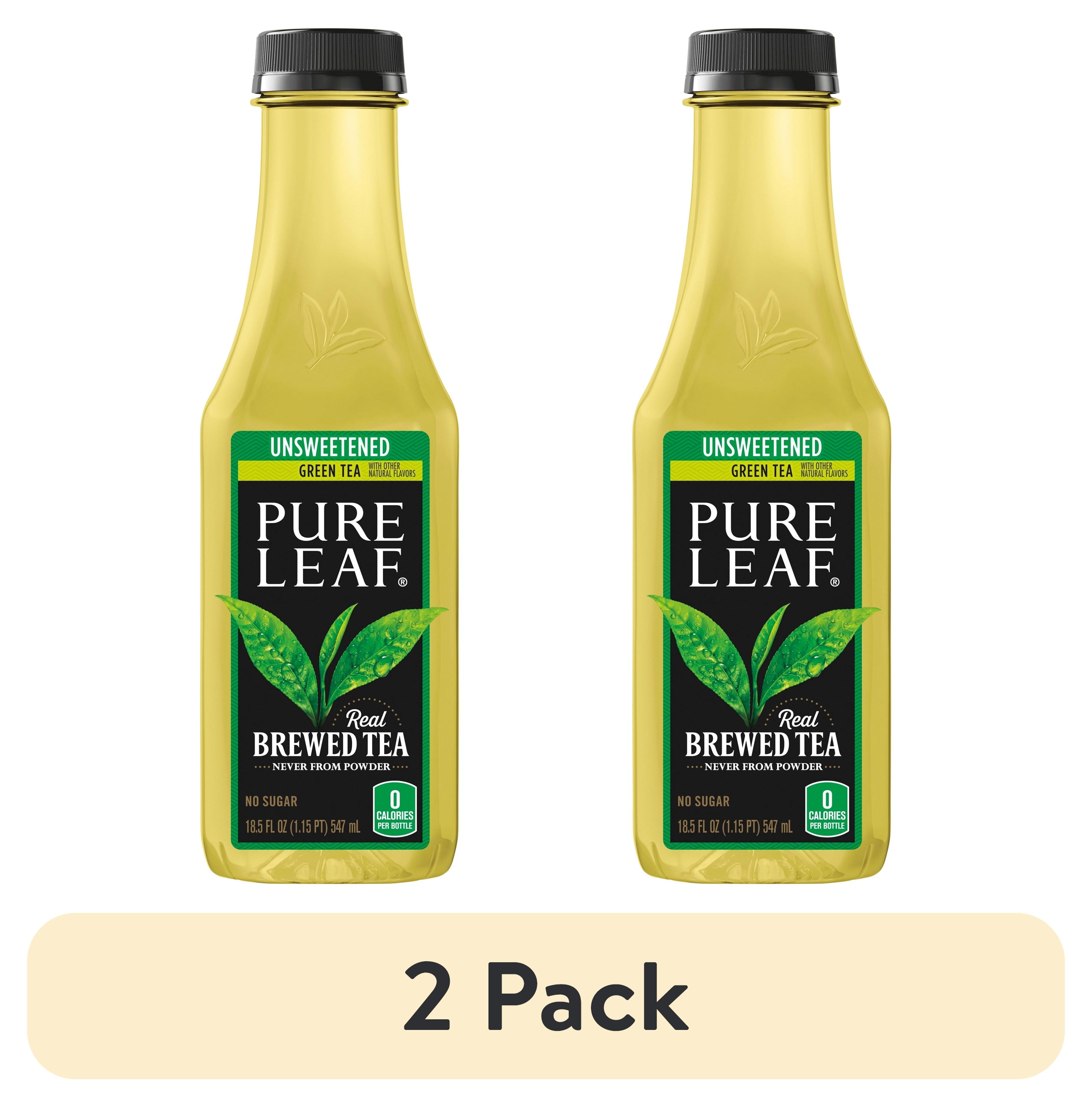 (2 pack) Lipton Pure Leaf Unsweetened Real Brewed Green Iced Tea, 18.5 fl oz Bottle