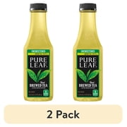 (2 pack) Lipton Pure Leaf Unsweetened Real Brewed Green Iced Tea, 18.5 fl oz Bottle