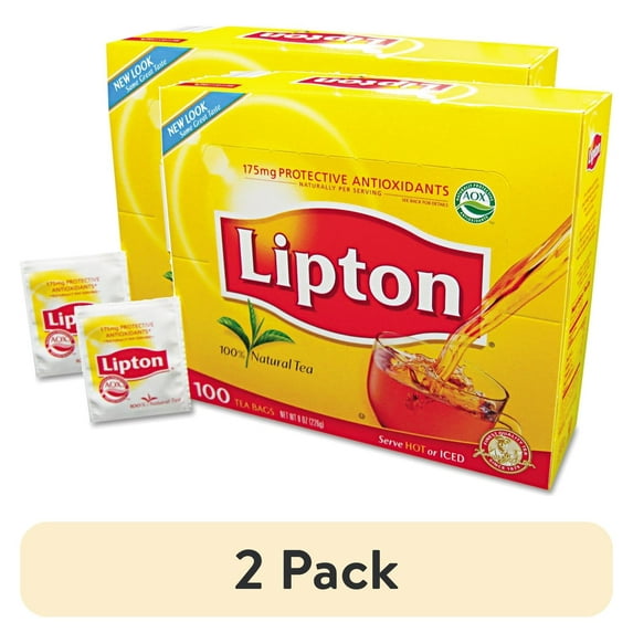 (2 pack) Lipton Tea Bags, Regular Black Tea, 100 Ct