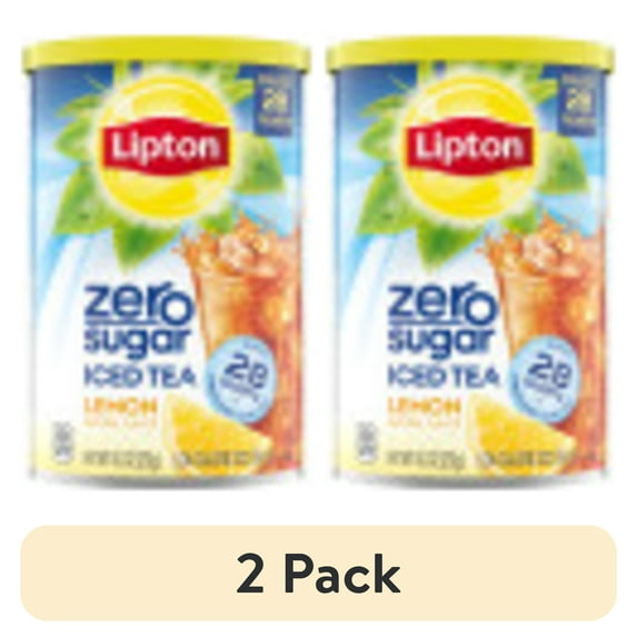 (2 pack) Lipton Zero Sugar Iced Tea Mix Black Tea , Lemon, Caffeinated, 28 Quarts