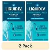 (2 pack) Liquid I.V.® Cotton Candy Hydration Multiplier® Powdered Electrolyte Drink Mix, 6 Count Packets