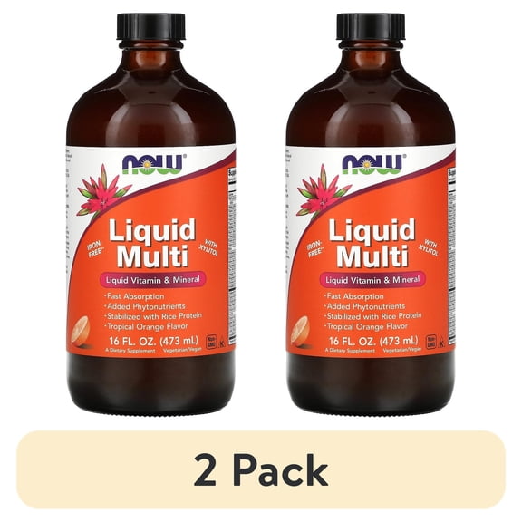(2 pack) Liquid Multi, Tropical Orange Flavor - 16 fl. oz.