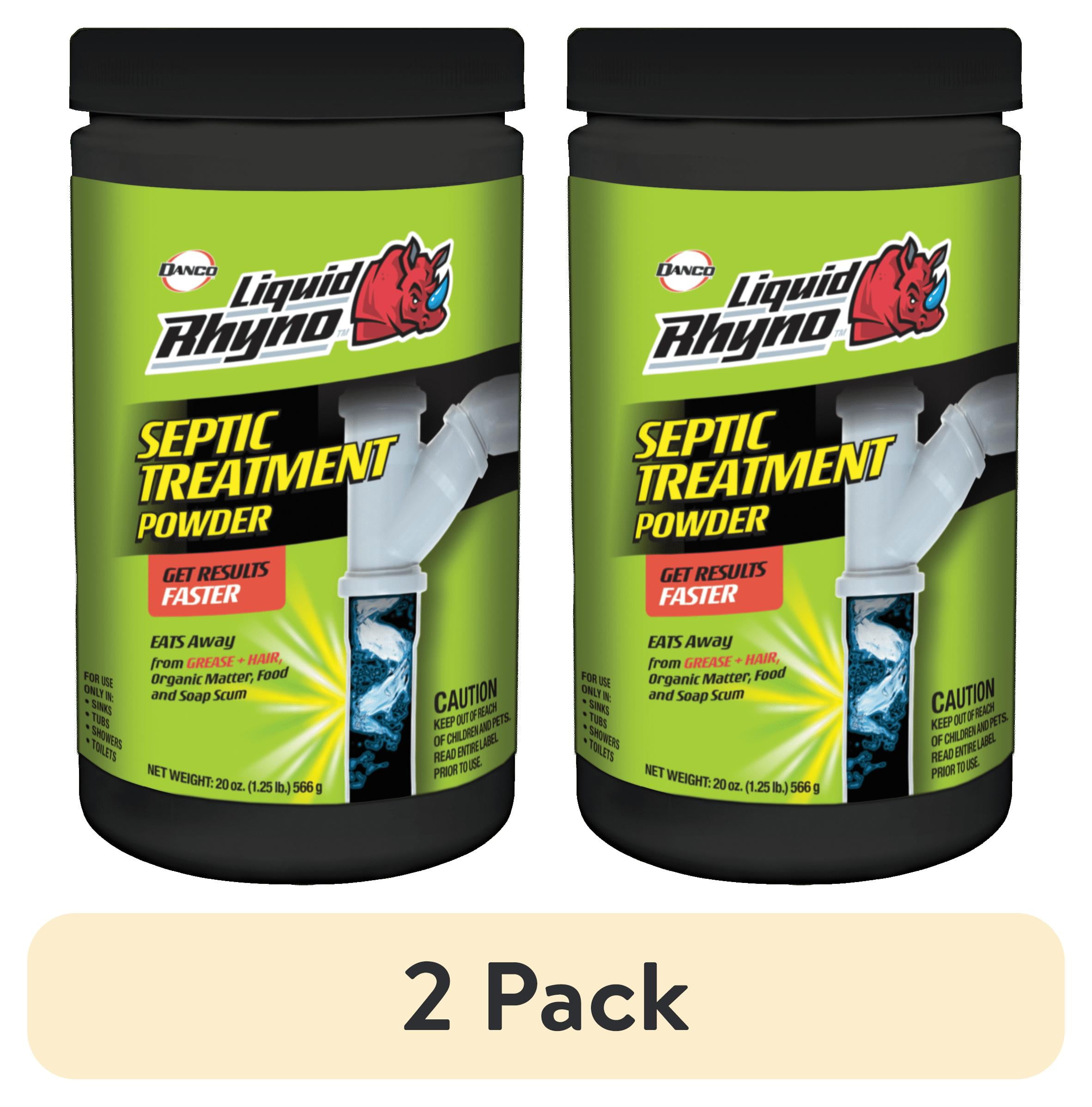 (2 pack) Liquid Rhyno 20 oz. Septic Maintenance Treatment Powder, 25 Doses, 1-Pack (10965)