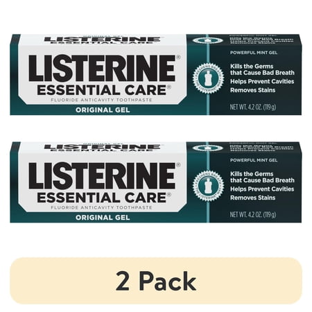 (2 pack) Listerine Essential Care Original Gel Fluoride Mint Toothpaste Oral Care, 4.2 oz price history and forecast - Listerine 43455