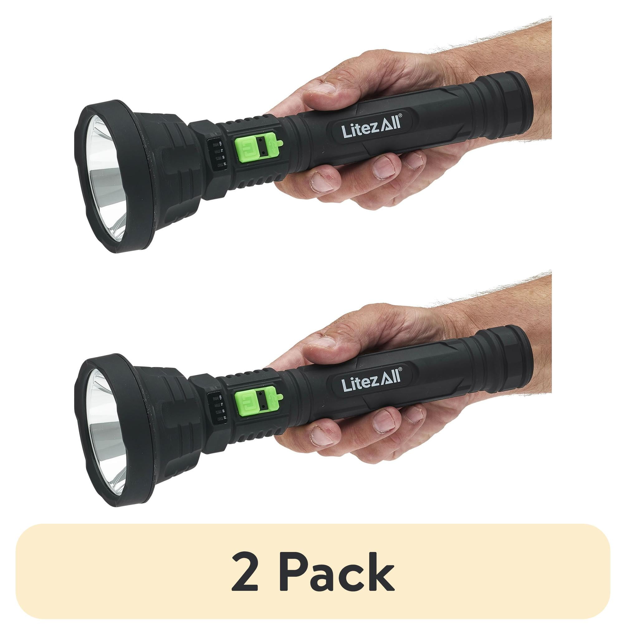 Litezall 2 Pack Rechargeable 1000 Lumen LED Flashlight with