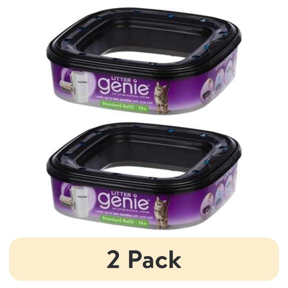 (2 pack) Litter Genie, Cat Litter Disposal System, 1 Pack Refill