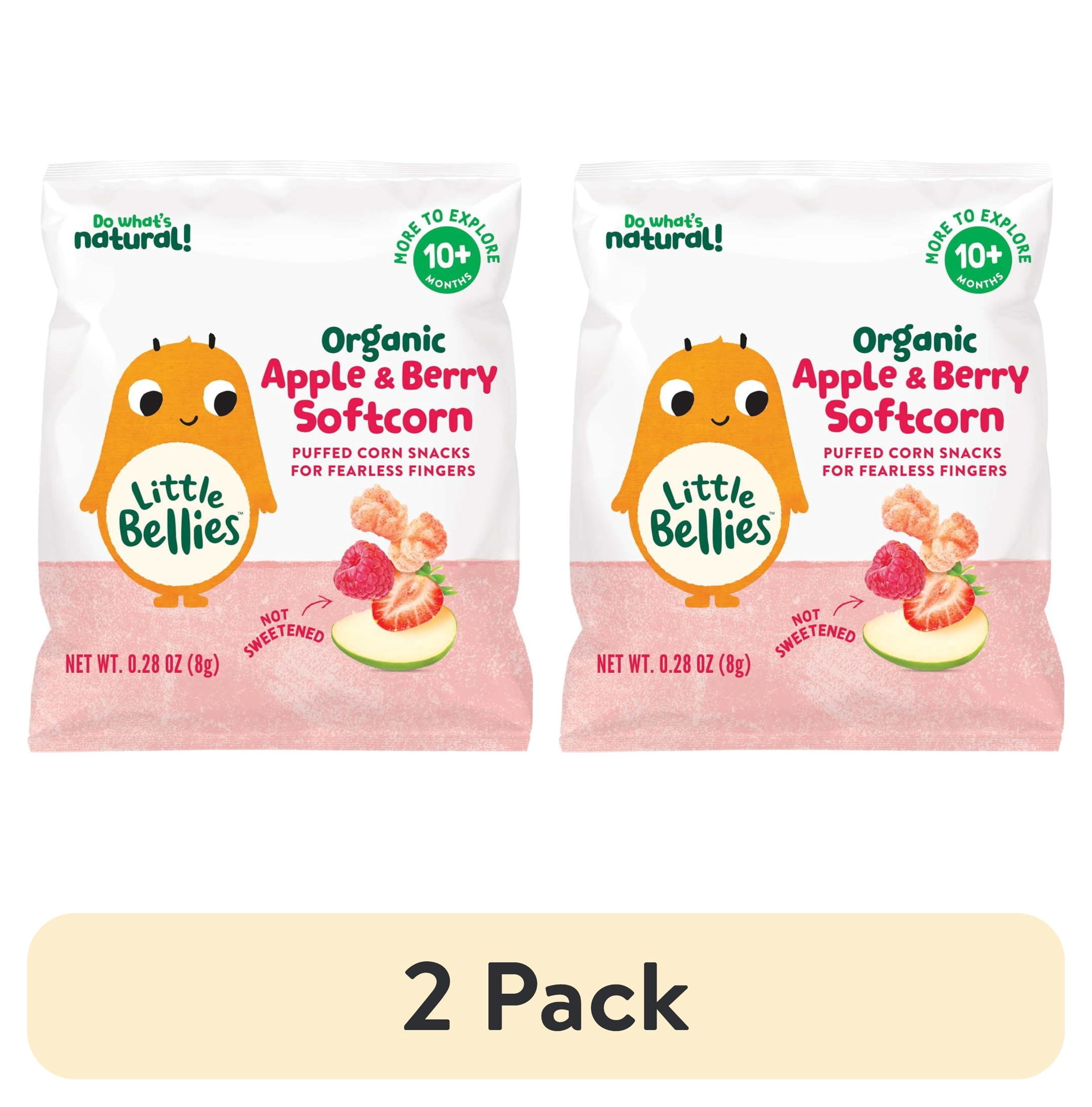 (2 pack) Little Bellies Baby Bellies Organic Apple & Berry Softcorn Snack, 0.28 oz Bag