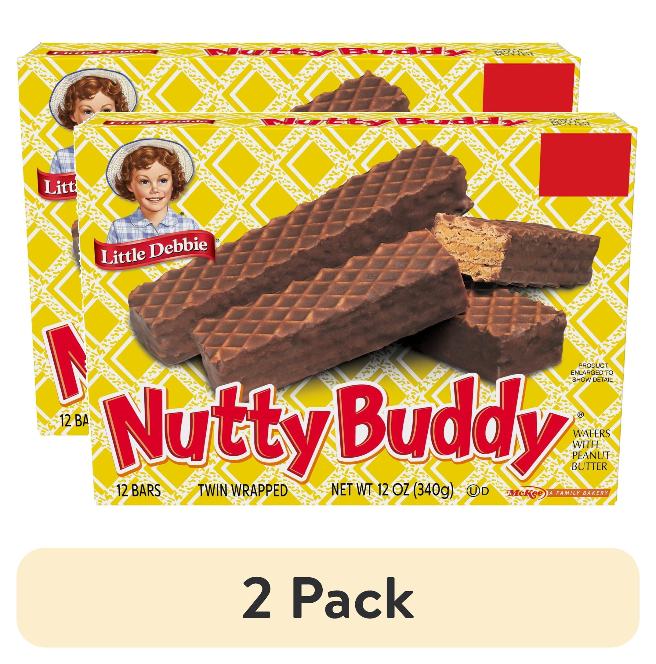 (2 pack) Snack Cakes, Little Debbie Family Pack NUTTY BUDDY® wafers