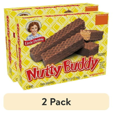 (2 pack) Little Debbie Nutty Buddy Wafer Bar, 12 oz (12 count)