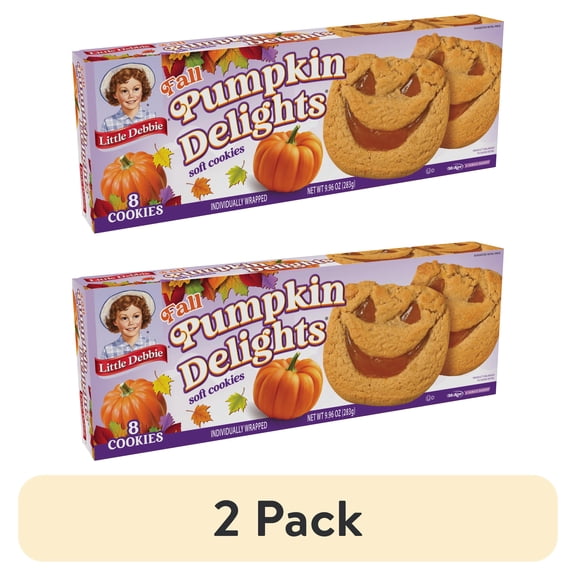 (2 pack) Little Debbie Pumpkin Delights Cookies, 9.96 oz, 8 Count