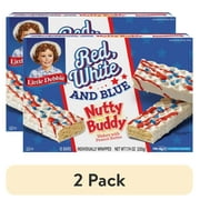 (2 pack) Little Debbie Red, White & Blue Nutty Buddy Wafers, 7.74 oz, 10 Count