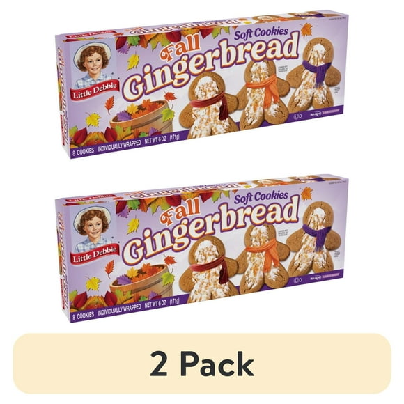 (2 pack) Snack Cakes, Little Debbie Family Pack Gingerbread Cookies